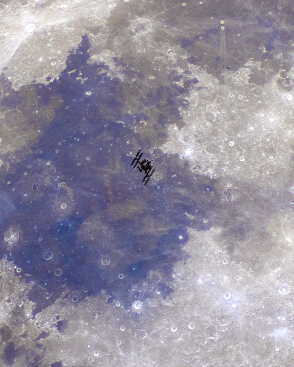 rami_astro's tweet photo. I captured the International Space Station transiting in front of the Moon tonight. I used 3 telescopes to get this result!

Enjoy! https://t.co/02vOl7f6RV
