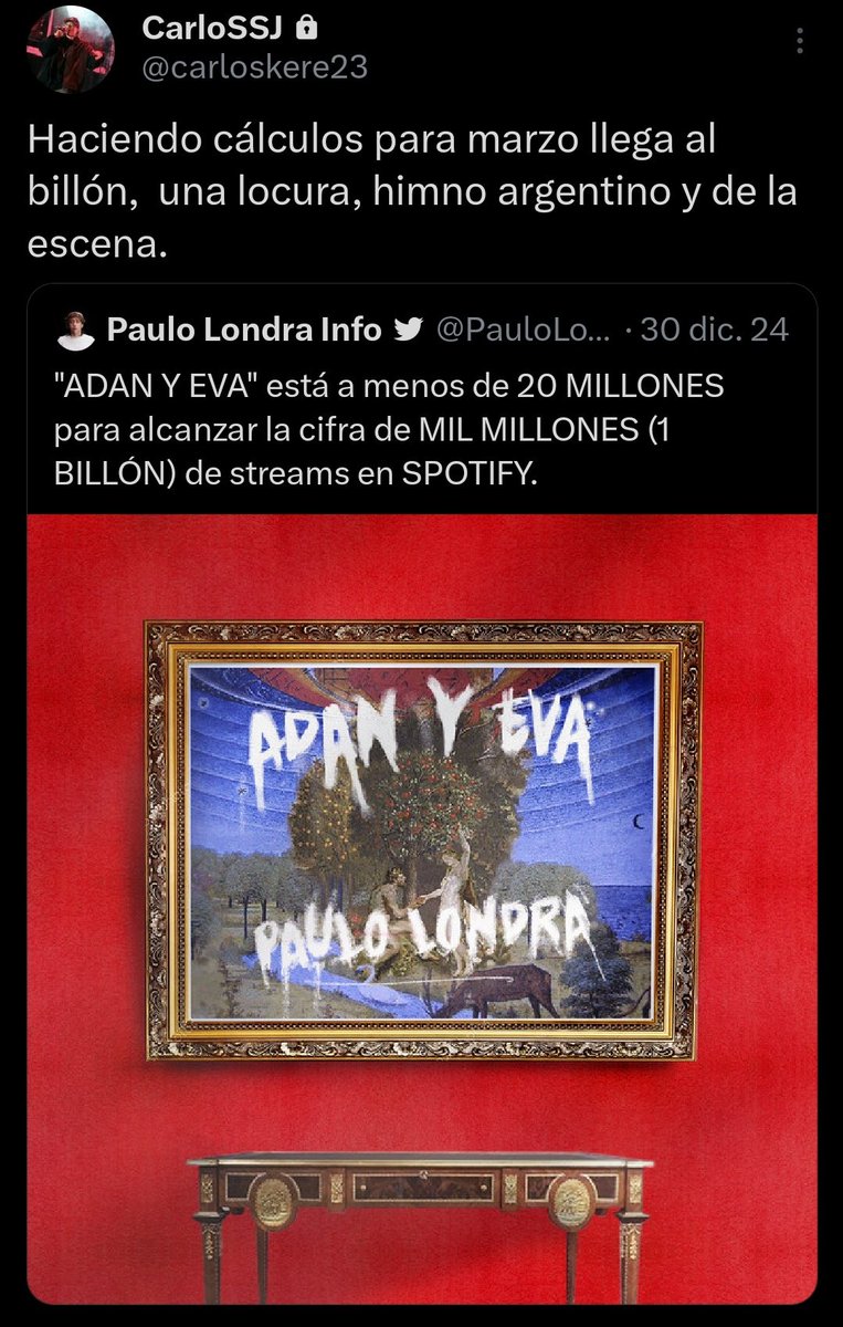 chicohomerun23's tweet image. Este mes se cumple el Condenado para el billón de Paulo Londra 🙏🏼
#AdanyEva