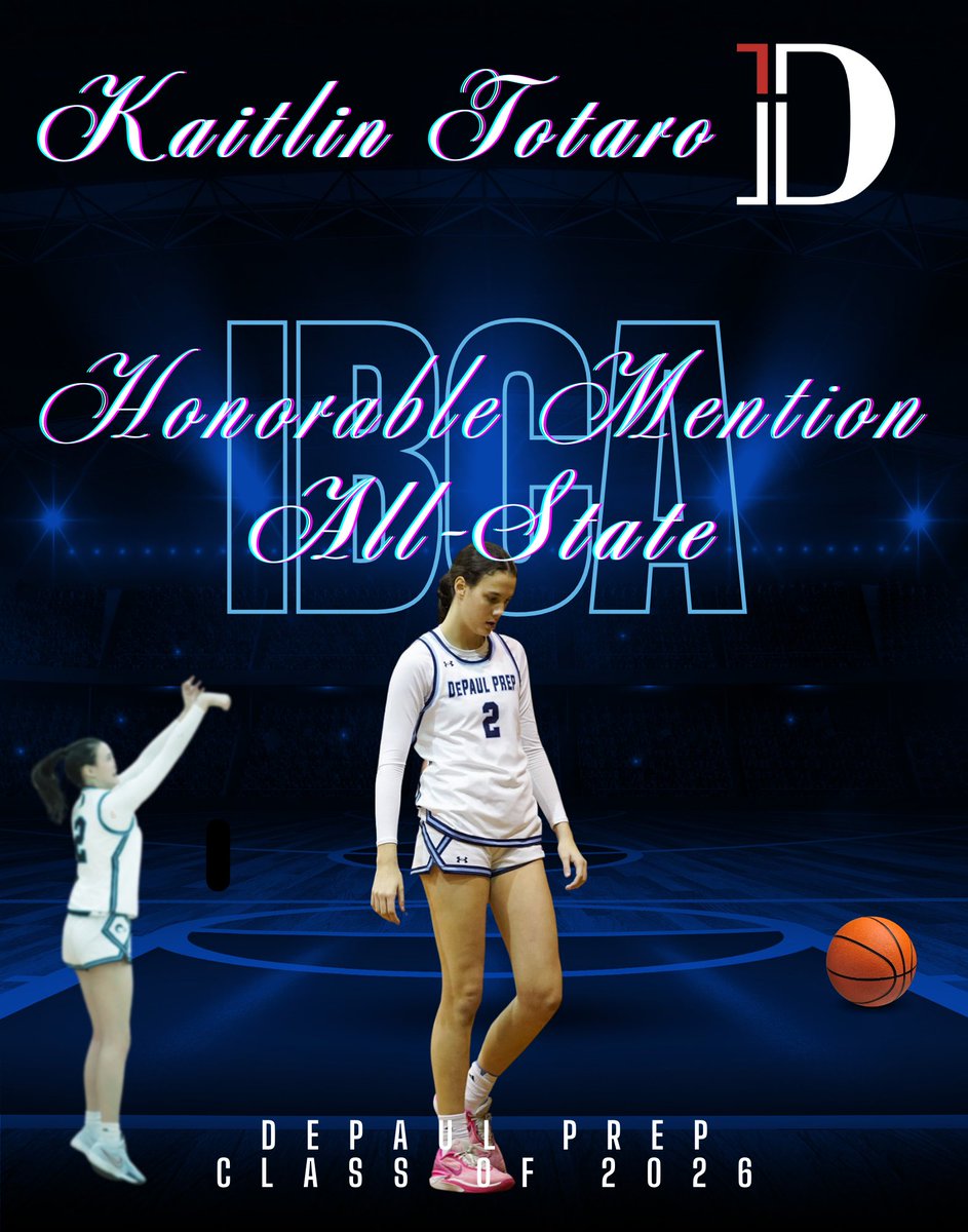 DePaulPrepWBB's tweet image. Congratulations to our Rams, Grace Lee (1st Team) and Kaitlin Totaro (Hon. Mention) @ibcacoaches All Staters!!💙💙💙💙