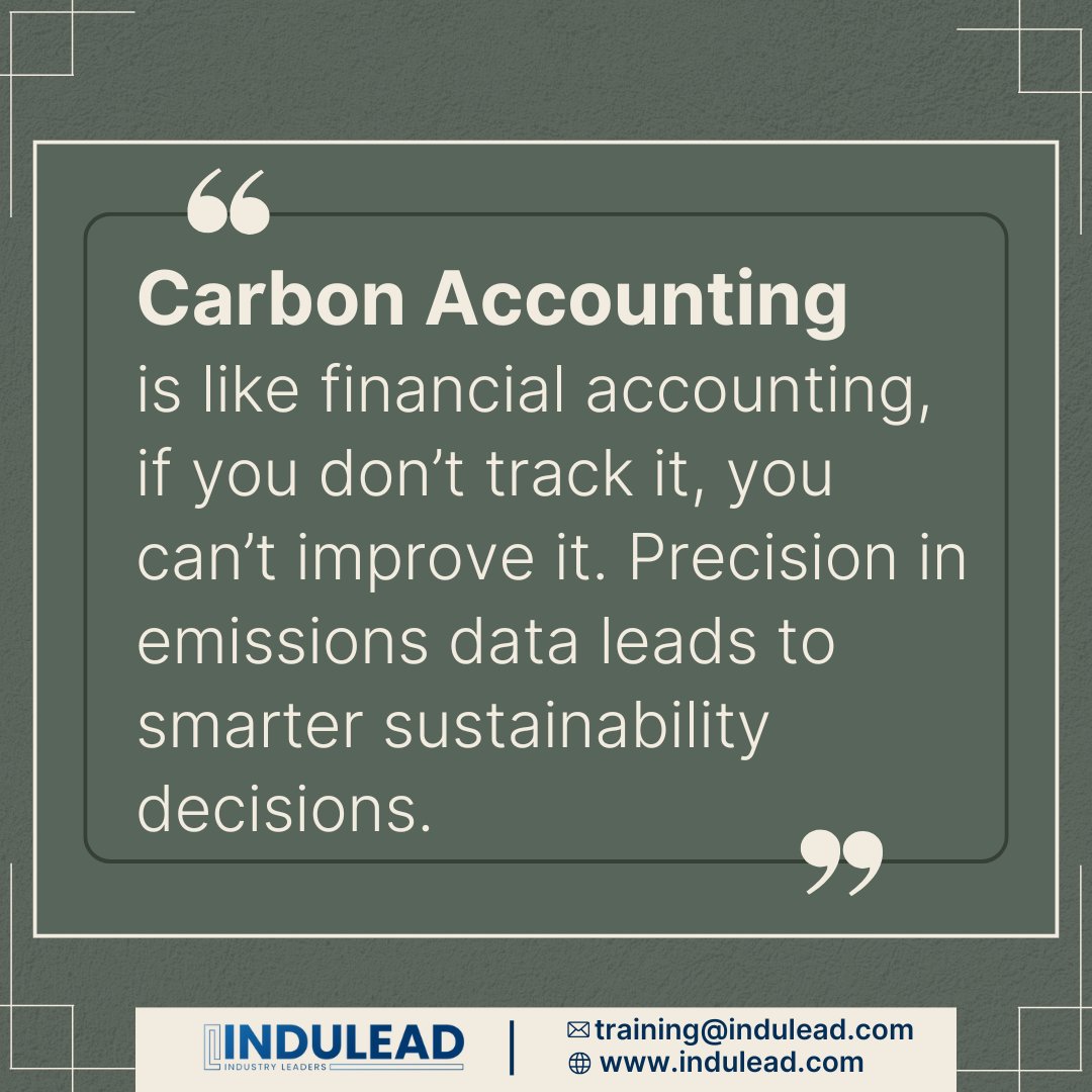 indulead1's tweet photo. 𝐂𝐚𝐫𝐛𝐨𝐧 𝐀𝐜𝐜𝐨𝐮𝐧𝐭𝐢𝐧𝐠 = Smarter Sustainability 

If you don’t measure it, you can’t improve it! Just like financial accounting, tracking emissions helps businesses make better sustainability decisions.

#CarbonAccounting #Sustainability #ESG #NetZero #ClimateAction https://t.co/0Ay3rJ9U75