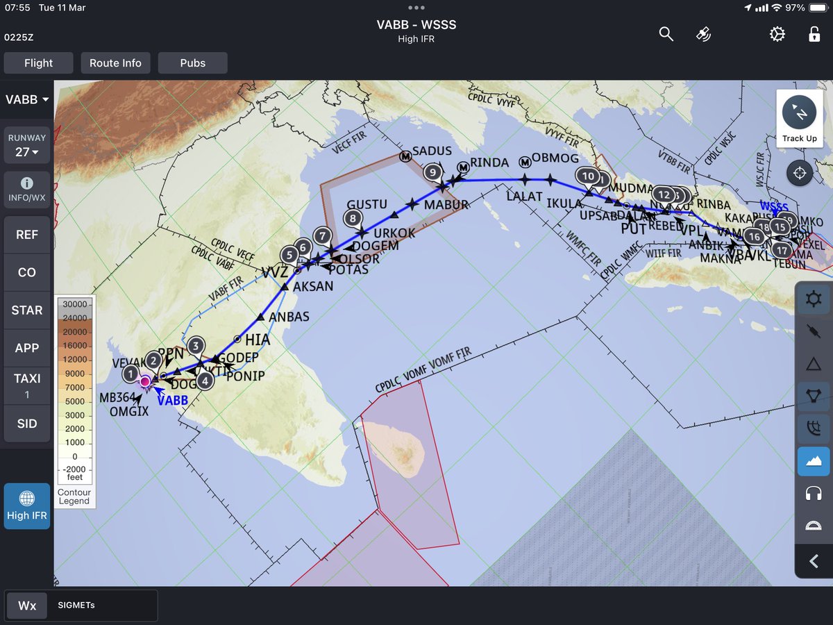 tweetpratikm's tweet photo. Off to Singapore today on #AI2107. Flying a non-edto route as there is a Chennai airport closure and significant weather near Colombo to use it as an edto alternate. First officer will be Pilot Flying this sector. Flying #VTTVD with a fuel uplift of 18.0tons and a flying time of 5hrs22mins. Covering a distance of 2343nm @ FL350 m.78. #airindia #airbus #a321Neo #lifeontheramp #cfm #leap1a #AI2107