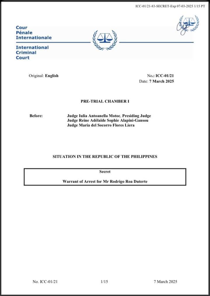 DeusXMachina14's tweet image. The precious warrant of arrest from the ICC.