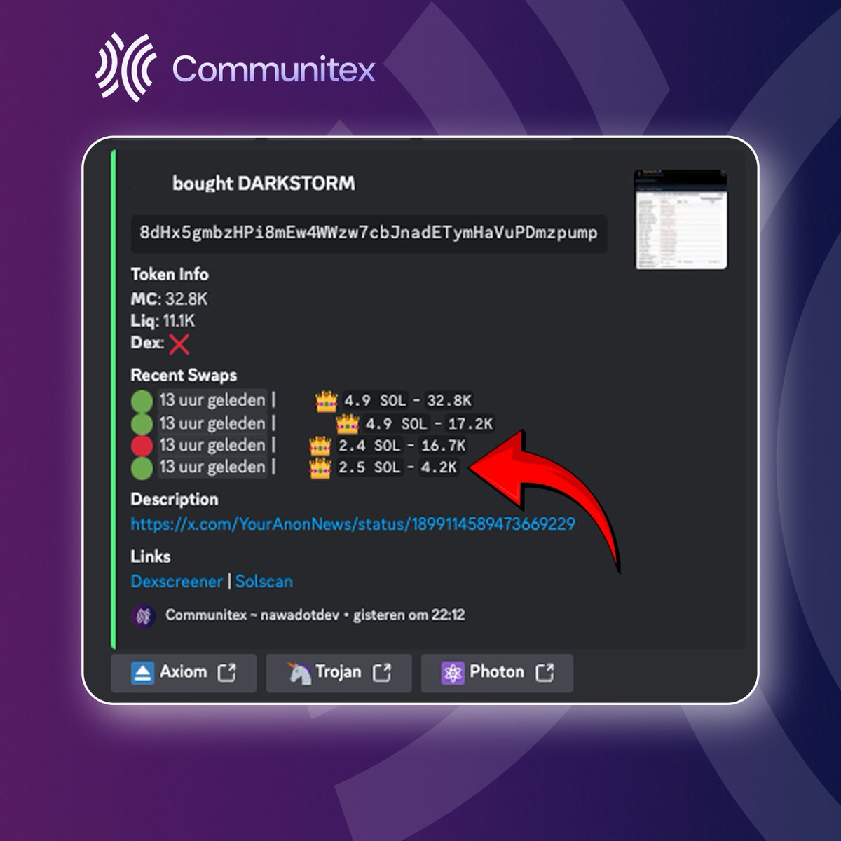 200x on $DARKSTORM

Our monitors picked up $DARKSTORM at just $4K market cap.

We’re spotting multiple 10x – 100x plays daily. Currently in beta—join now if you want access to the best meme coin trading tools.

Link in bio.