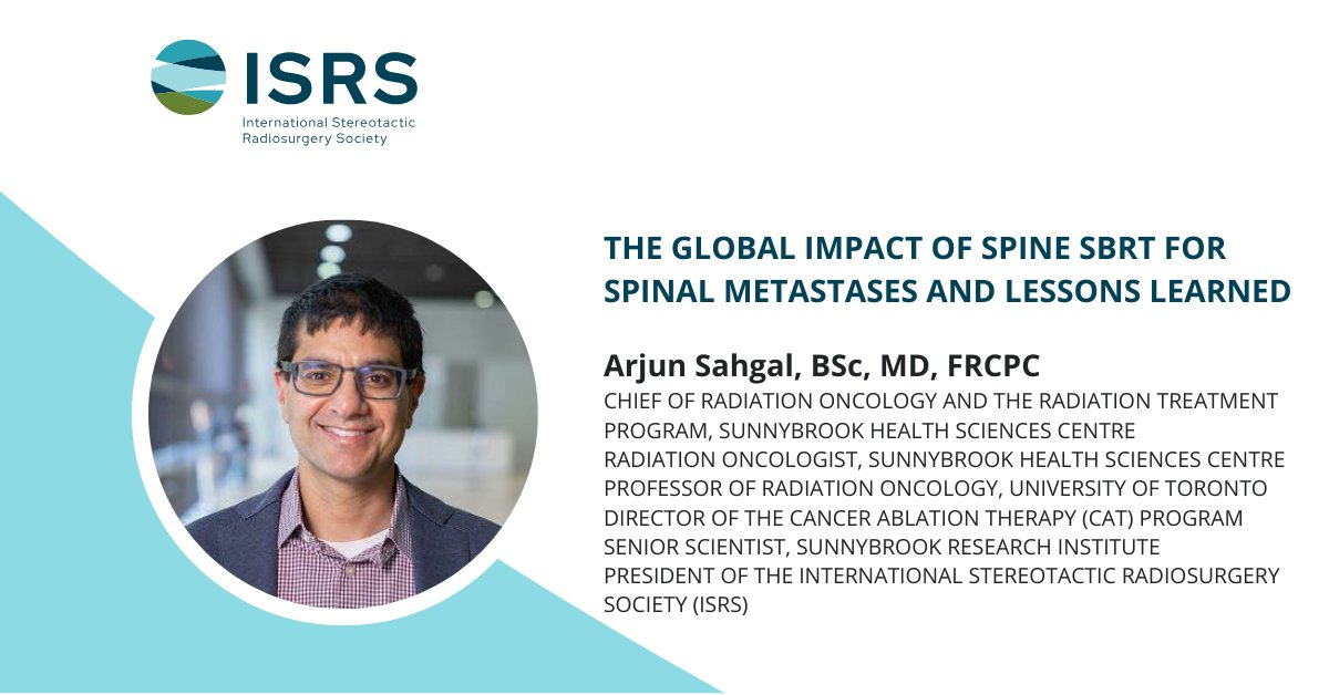 ISRSy (@isrsy) on Twitter photo TOMORROW: The next #ISRSWebinar📣 with <a href="/SahgalArjun/">arjun sahgal</a>
Join ISRS President Arjun Sahgal tomorrow, 11 March at 14:00 CET to talk about “The Global Impact of Spine SBRT for Spinal Metastases and Lessons Learned” where he aims to summarize the available randomized data supporting TOMORROW: The next #ISRSWebinar📣 with <a href="/SahgalArjun/">arjun sahgal</a>
Join ISRS President Arjun Sahgal tomorrow, 11 March at 14:00 CET to talk about “The Global Impact of Spine SBRT for Spinal Metastases and Lessons Learned” where he aims to summarize the available randomized data supporting