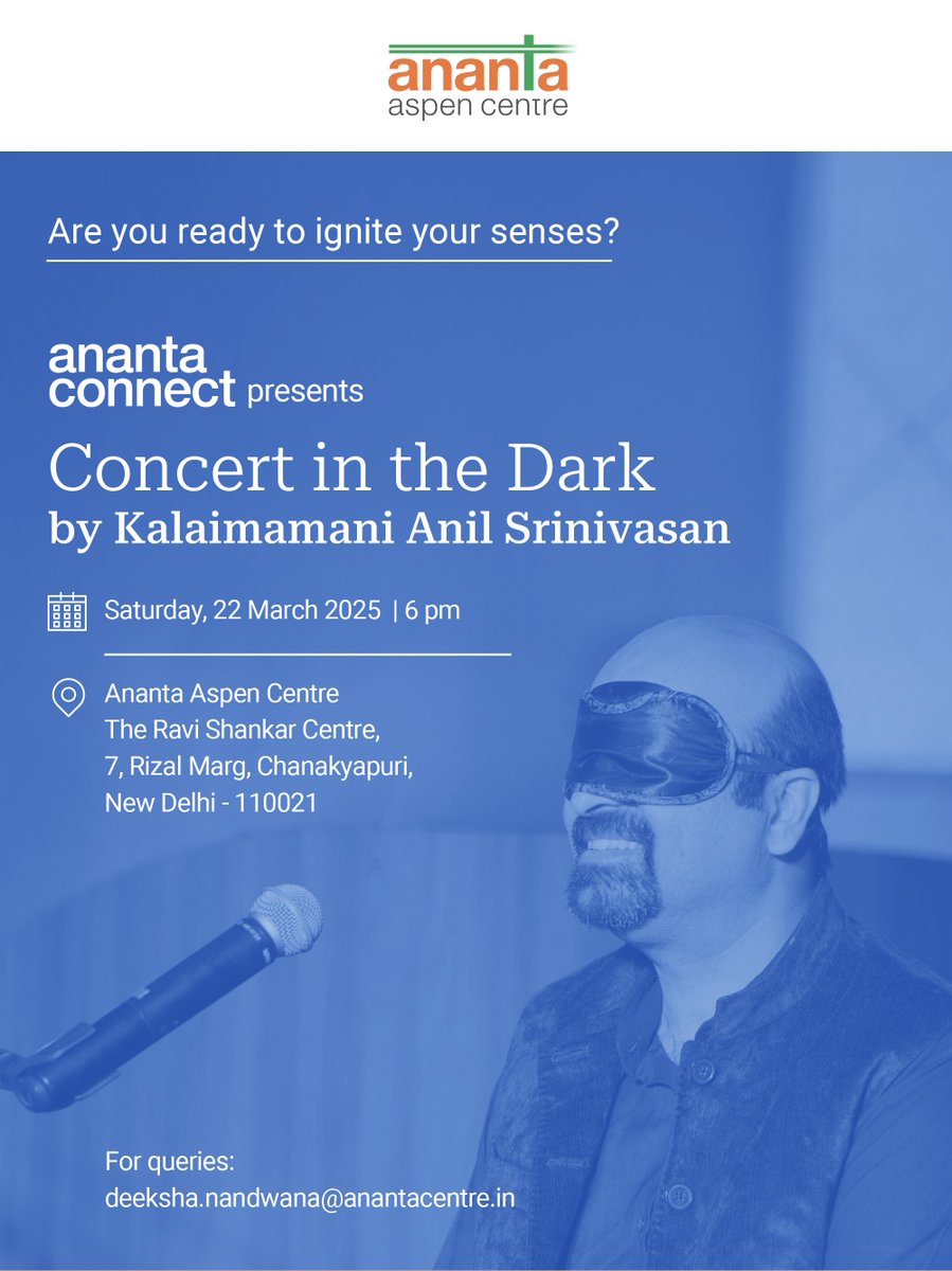 AnantaAspen's tweet photo. Experience music like never before!
Join us for a #ConcertInTheDark by Kalaimamani Anil Srinivasan.
DM us for more details.
#AnantaConnect https://t.co/LmDyo7PJWw