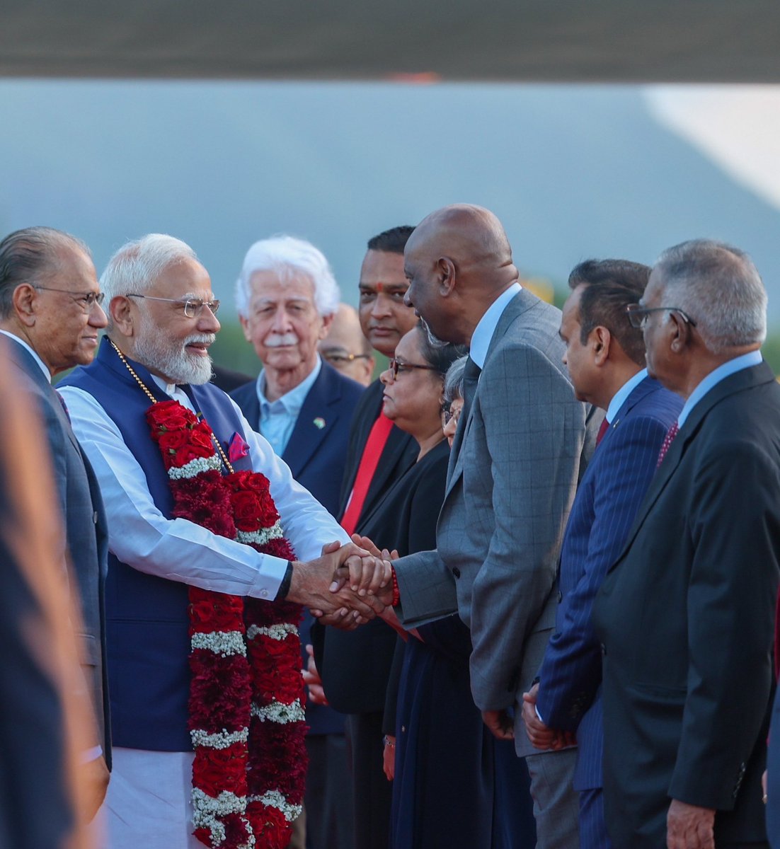 Mahant Adityanath 2.0🦁 (@mahantyogig) on Twitter photo <a href="/narendramodi/">Narendra Modi</a> Namaste Mauritius🙏 🇮🇳🤝🇲🇺!
PM Shri <a href="/narendramodi/">Narendra Modi</a> ji arrives in Mauritius to a warm and enthusiastic welcome!
In a special gesture, warmly received by PM Shri <a href="/Ramgoolam_Dr/">Dr Navin Ramgoolam official</a> ji at the airport. <a href="/narendramodi/">Narendra Modi</a> Namaste Mauritius🙏 🇮🇳🤝🇲🇺!
PM Shri <a href="/narendramodi/">Narendra Modi</a> ji arrives in Mauritius to a warm and enthusiastic welcome!
In a special gesture, warmly received by PM Shri <a href="/Ramgoolam_Dr/">Dr Navin Ramgoolam official</a> ji at the airport.