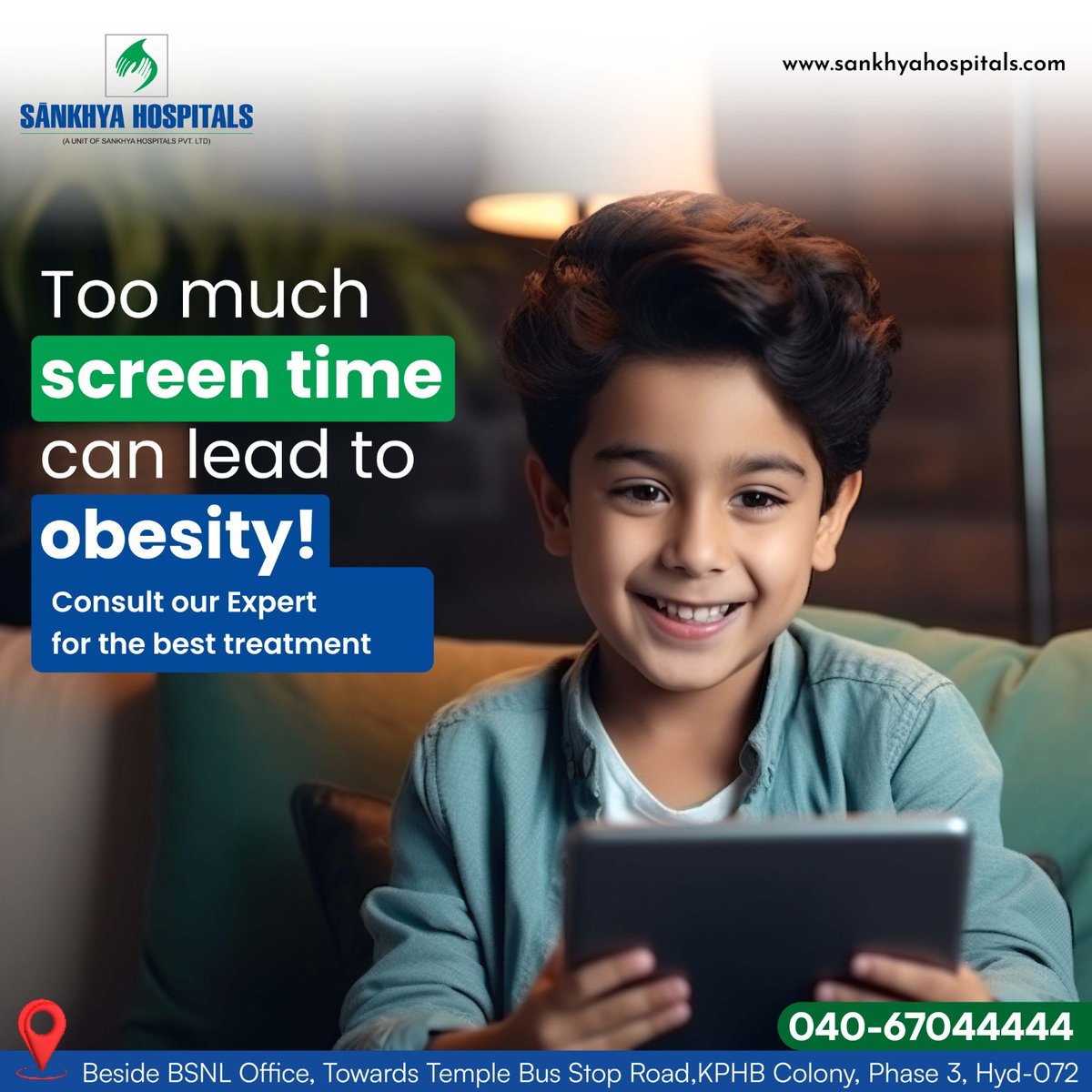 SankhyaH99913's tweet image. Too much screen time can be harmful!
Excessive screen exposure can lead to childhood obesity, impacting your little one’s health and energy levels. Encourage outdoor play, healthy eating, and regular check-ups for a balanced lifestyle.

#childhealth #screenfreekids #healthyhabits