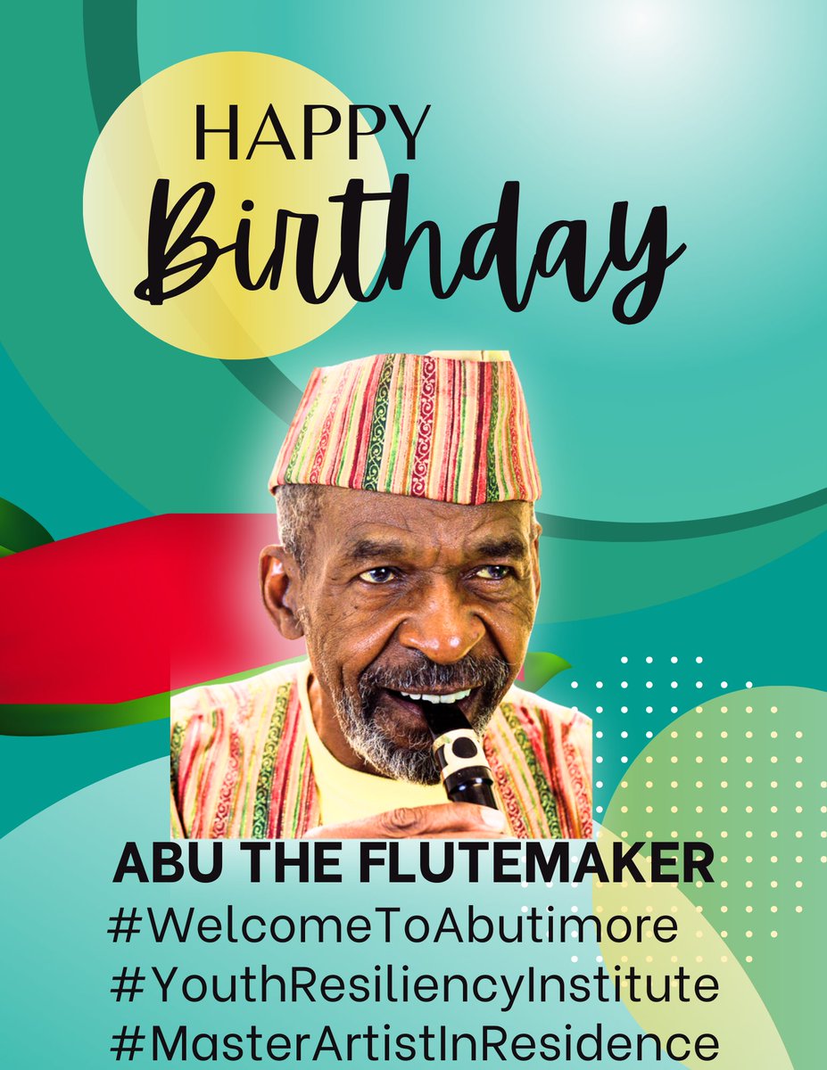 HAPPY BIRTHDAY ABU THE FLUTEMAKER!
Wishing a joyful 85th Birthday to the incredibly talented and imaginative Abu the Flutemaker, who truly embodies KUUMBA in all his endeavors. It has been an honor to have him as the Master Artist-in-Residence at #YouthResiliencyInstitute.