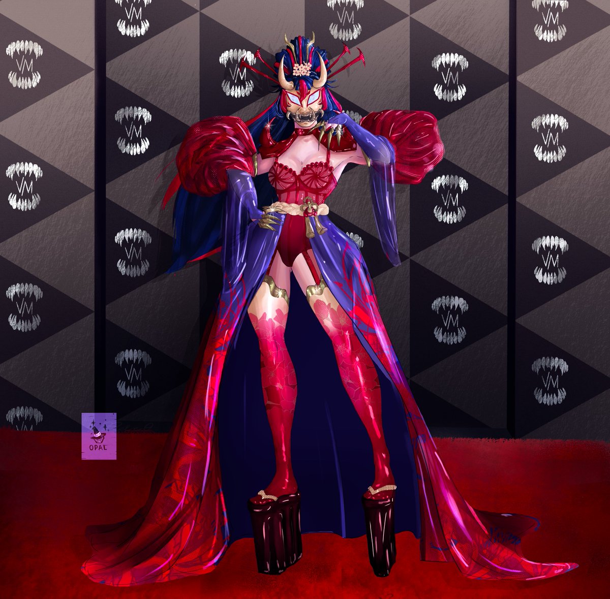 OpalWitchArt's tweet photo. Spider Oni (as Hannya)๐น arrived 5 months later but idc, Kumiko looks pretty and good things come to those who wait.
After artblocks and anxiety attacks I finished this, who sent to me to be so retailed? Anyways, enjoy it๐
#spiderwebgala #spidersona #spideroc @Spiderweb_Gala https://t.co/czpyE7bNGl