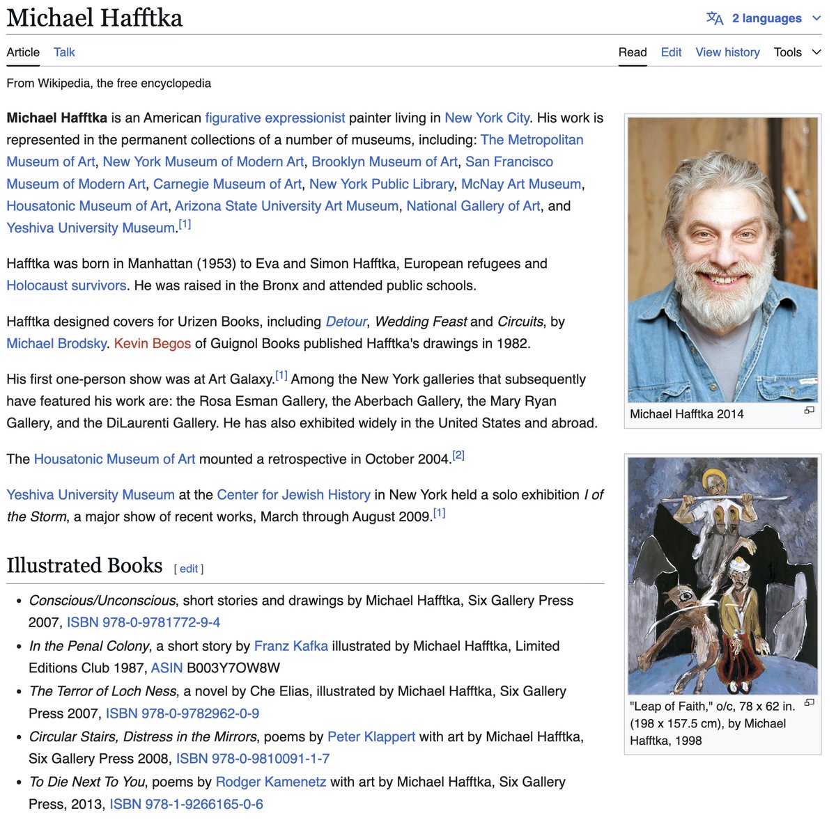 Only the most unstoppable chads rock <a href="/OnChainMonkey/">OnChainMonkey®</a> as their PFP. 

Legendary artist Michael Hafftka, whose work is showcased in major museum collections, has joined the OCM revolution embracing Ordinals and the future of art on Bitcoin. Here is <a href="/hafftka/">hafftka</a>'s Wikipedia page. Take a