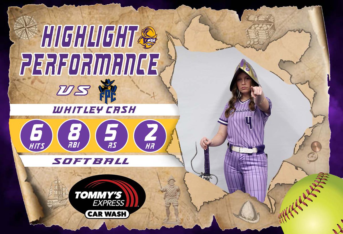 GoConqs's tweet photo. 🥎Highlight Performance of the Day🥎   

Tommy's Express Car Wash (@tommys_express) Highlight Performance of the Day for Softball goes to Whitley Cash...she was 6-6 with 2 HR, 8 RBI, 5 RS, &amp; BB in DH against Frank Phillips #GoConqs #BurnTheBoats https://t.co/yDfW3ALwCF