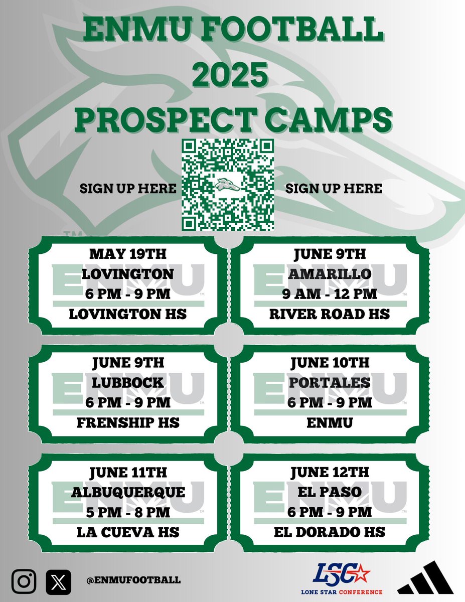 Thank you <a href="/CoachGCasteel/">Coach Casteel</a> from <a href="/ENMUFootball/">Eastern New Mexico University Football</a> for the camp invite
