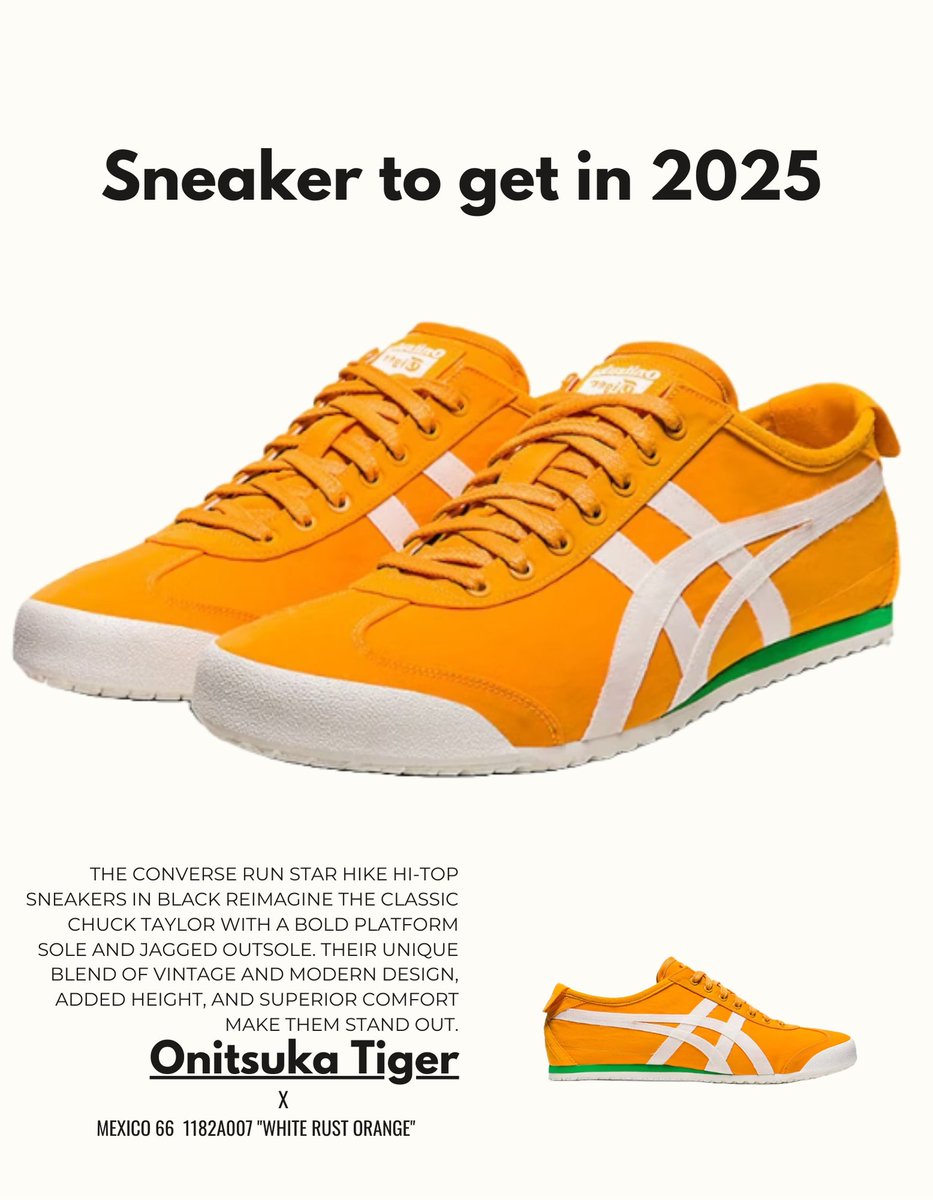 lyntaruc156860's tweet photo. Onitsuka Tiger Mexico 66 1182A007 "White rust orange" | Limited Edition
Nationwide Delivery π
Shop now: https://t.co/AgiYLvUSM3
#OnitsukaTigerMexico66
#Mexico66
#OnitsukaTiger
#Sneakerhead
#SneakerCulture
#StreetwearFashion
#RetroSneakers
#ClassicKicks https://t.co/n1VaCgzm60