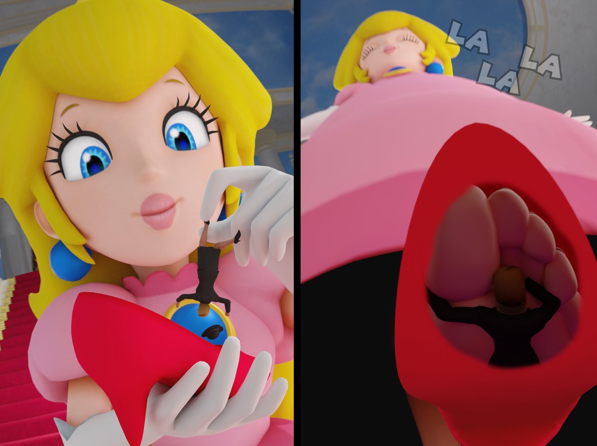 Surely this gifted mushroom is completely innocent!!! Oh, apparently Peach just wanted something to cushion her foot... #sizetwitter