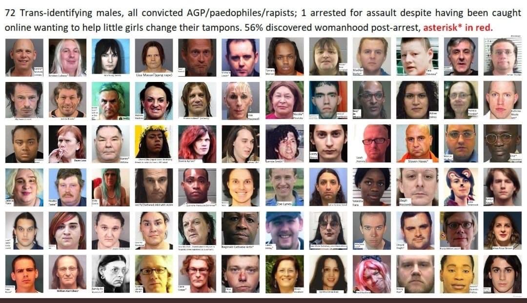 BornSry's tweet photo. @magsnchees They say they're transgender, so they ARE transgender.

You have to believe them.

That's YOUR rule.

You're responsible for ALL these transgenderist men: https://t.co/LVA7XjGHeV