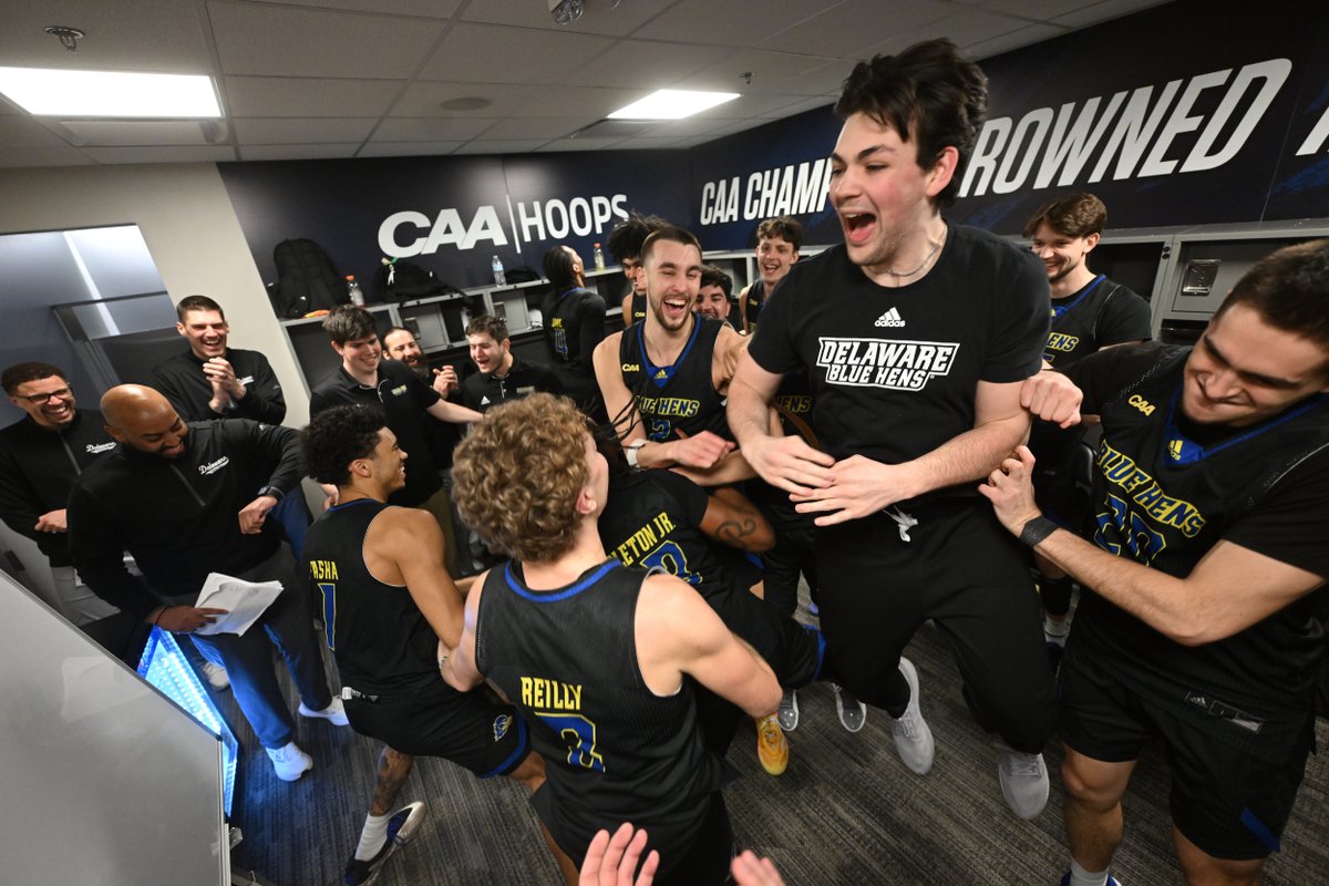 CAA Basketball (@caabasketball) on Twitter photo That <a href="/DelawareMBB/">Delaware Men’s Basketball</a> locker room was rocking!
The Blue Hens will play for the #CAAHoops title tomorrow night That <a href="/DelawareMBB/">Delaware Men’s Basketball</a> locker room was rocking!
The Blue Hens will play for the #CAAHoops title tomorrow night