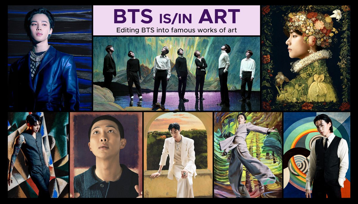 Maerlyn8_BTS7's tweet image. 👋 I'm Amanda.
I edit BTS into famous works of art! I also hold giveaways often! 💜
Feel free to share/save my edits - just don't remove watermarks and please credit properly.
Here is the link to all of the places you can find me: linktr.ee/maerlyn8_bts7
DMs are always open!