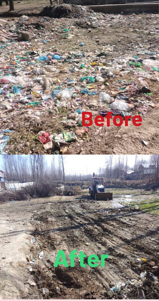 Before &amp; After pics of cleanliness drive taken at legacy waste site Pyt Choon by BDO Budgam. 
<a href="/mission_sbm/">SBM-G, Jammu and Kashmir</a> <a href="/dicbudgam/">Information & PR, Budgam</a>