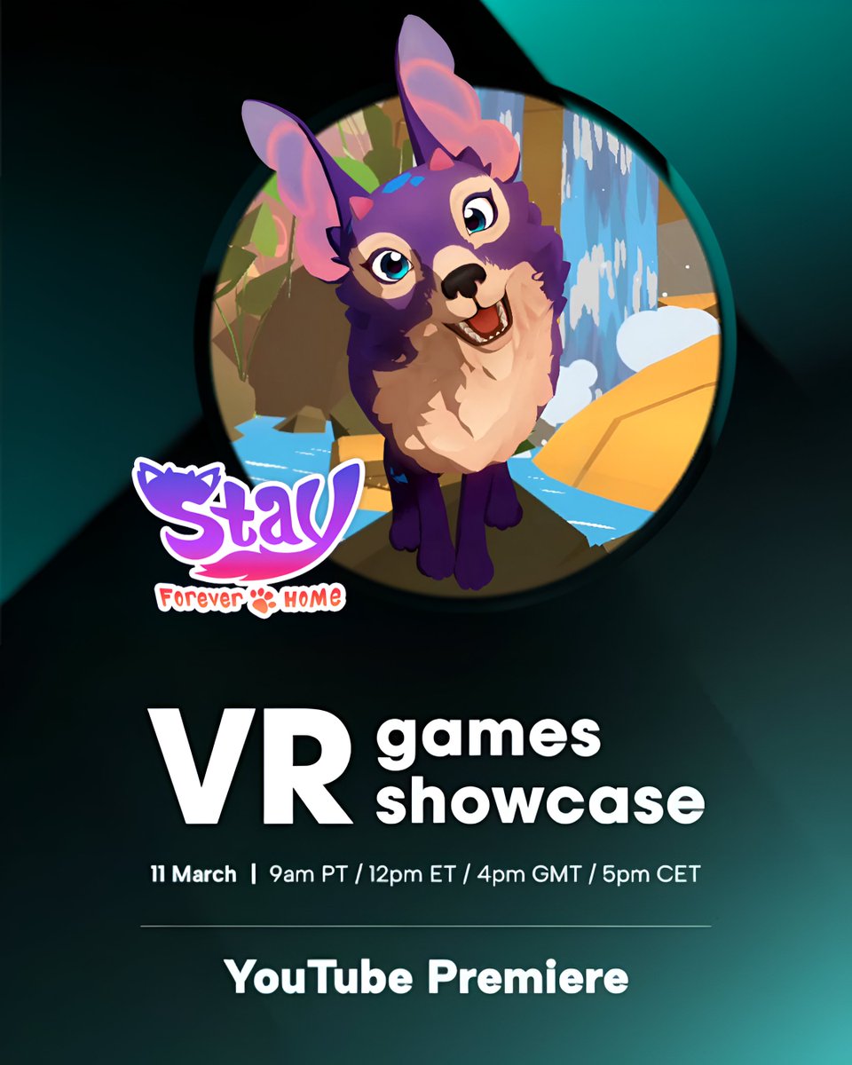 StayForeverHome's tweet photo. Tune into VR Games Showcase for the latest announcements and updates on Meta Quest, PlayStation VR2, and PC VR titles coming in 2025- including our upcoming game, Stay: Forever Home! https://t.co/UbwDOhqkiz ๐พ๐โจ
#VirtualPet #PetSimulation #VirtualRealityPet #ComingSoon https://t.co/Ge8cwSBPCL