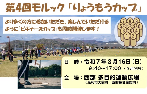 今週末 3/16の「 #りょうもうカップ 」にエントリーいただいた皆様へ

レギュレーションおよび組合せを、大会オープンチャットに掲載させていただきましたので、ご確認をお願いいたします。
（なお、天候が心配なため、各チーム１名以上、大会オープンチャットへ参加願います）