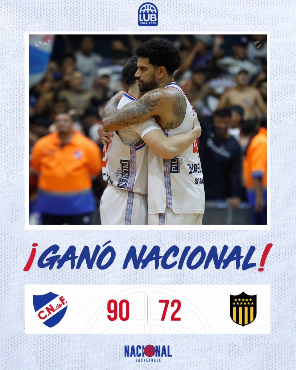 CNdeFbasketball's tweet photo. ¡𝗚𝗔𝗡𝗢́ 𝗡𝗔𝗖𝗜𝗢𝗡𝗔𝗟! 🔵⚪️🔴 

#Nacional 9️⃣0️⃣ - 7️⃣2️⃣ Peñarol

#MismoEscudoMismaPasión https://t.co/NnLic7NPip