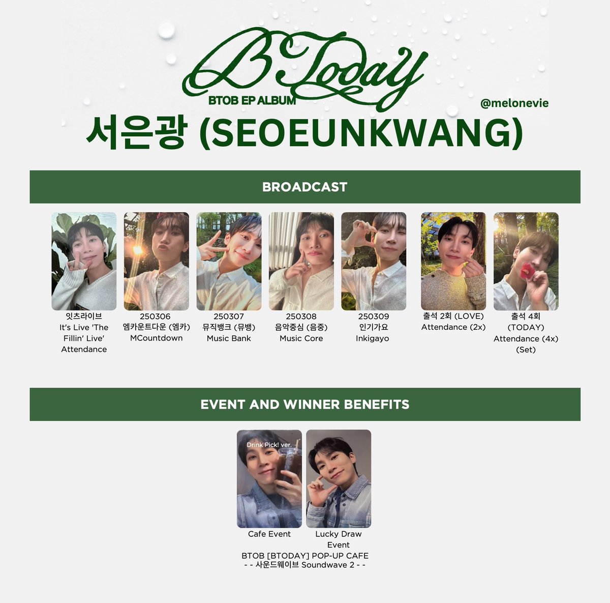 BTOB 'BTODAY' Photocard Template Minhyuk + Album, EL, K4, Fromm