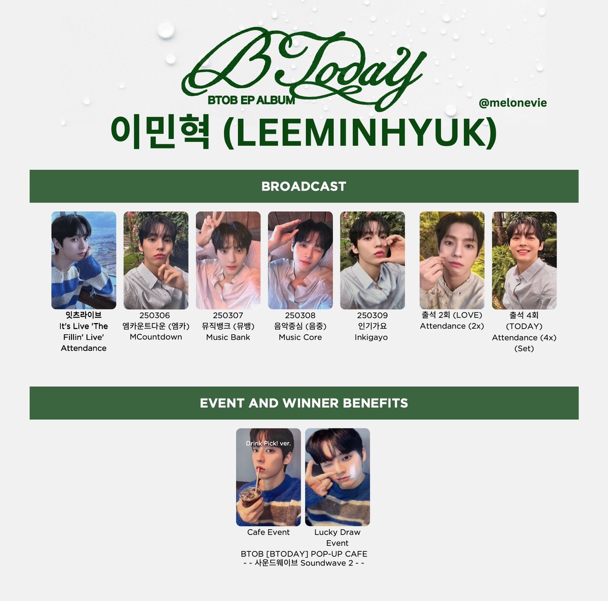 BTOB 'BTODAY' Photocard Template Minhyuk + Album, EL, K4, Fromm