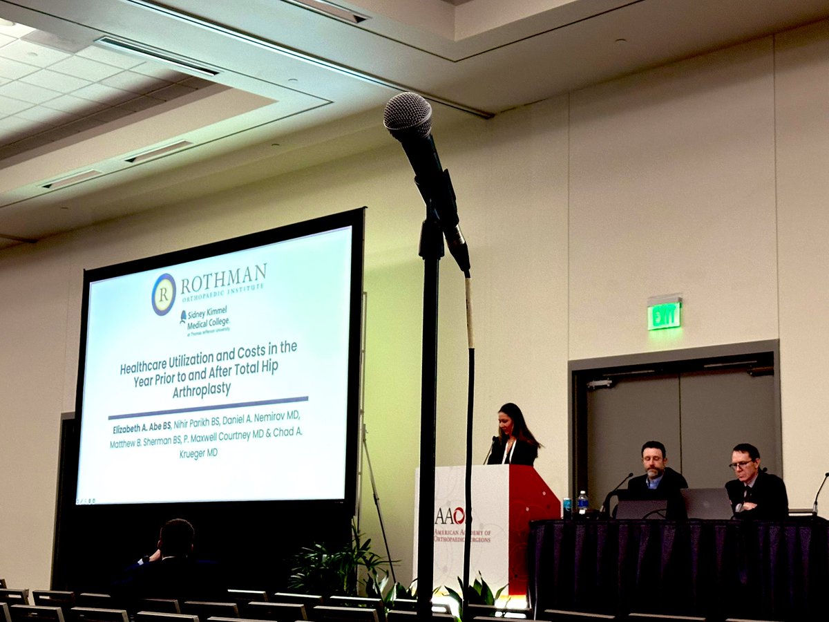 prem_ramkumar's tweet photo. Shoutout to @ElizabethAbe4 for letting me cameo in her and @DrChadKrueger’s @AAOS1 session moderated by the one and only @BenSchwartz_MD. Gifted researcher and elite presenter (in case any residency program wanted to know what the future looks like) with high impact research! https://t.co/h4WC9owcdo