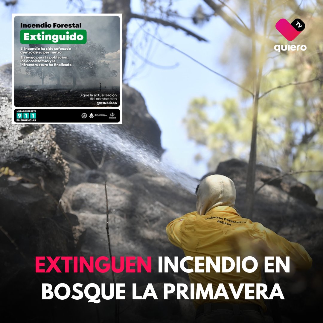 quierotv_gdl's tweet photo. #AHORA🔴| A las 19:00 horas de este lunes, se declara oficialmente #extinguido el incendio forestal en el paraje Puerta de Guadalupe, dentro del Área Natural Protegida del Bosque La Primavera. https://t.co/D4kGPRxUlJ