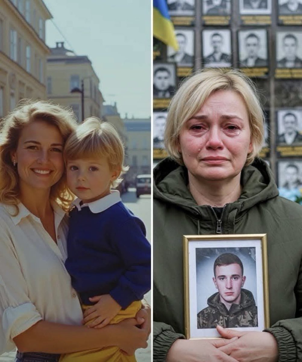 A mother &amp; son in Ukraine 🇺🇦, 1993 vs. 2025.

Whose side are we on, America🇺🇸?