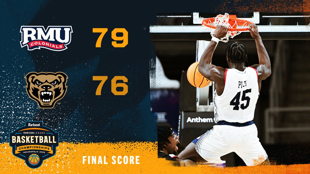 Final Score in <a href="/BarbasolShave/">Barbasol</a> #HLMBB Semifinal No. 1 in OT

<a href="/RMUMBasketball/">RMU Basketball</a> is heading to its first #HLMBB championship game!

#MarchStartsHere | #OurHorizon 🌇