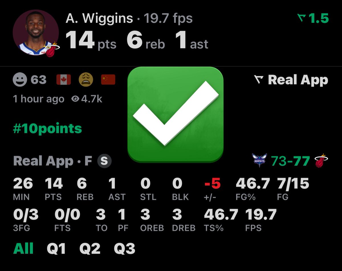 DaDonCashes's tweet photo. DA DON CASHES PLAY #1 ✅
⭐️- Andrew Wiggins 6.5 R+A O ✅
EASY MONEY CASH WHO TAILED ?!?
Banger Read It Was A Must Tail !
❤️/Follow Don’t Miss The Bangers
#gamblingx #dadon #betting #win #miami #PrizePick #cash #free https://t.co/3xof50UGGo