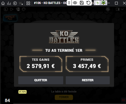 GerMaDoub6's tweet photo. KO BATTLES - OCTAGON 50€ de 22:00
1/942
Ma plus grosse perf à ce jour. On fait aussi 2e du Commando 10€ et 2e du Rush Hour 50€ ce soir. https://t.co/ORc0DyAOpI