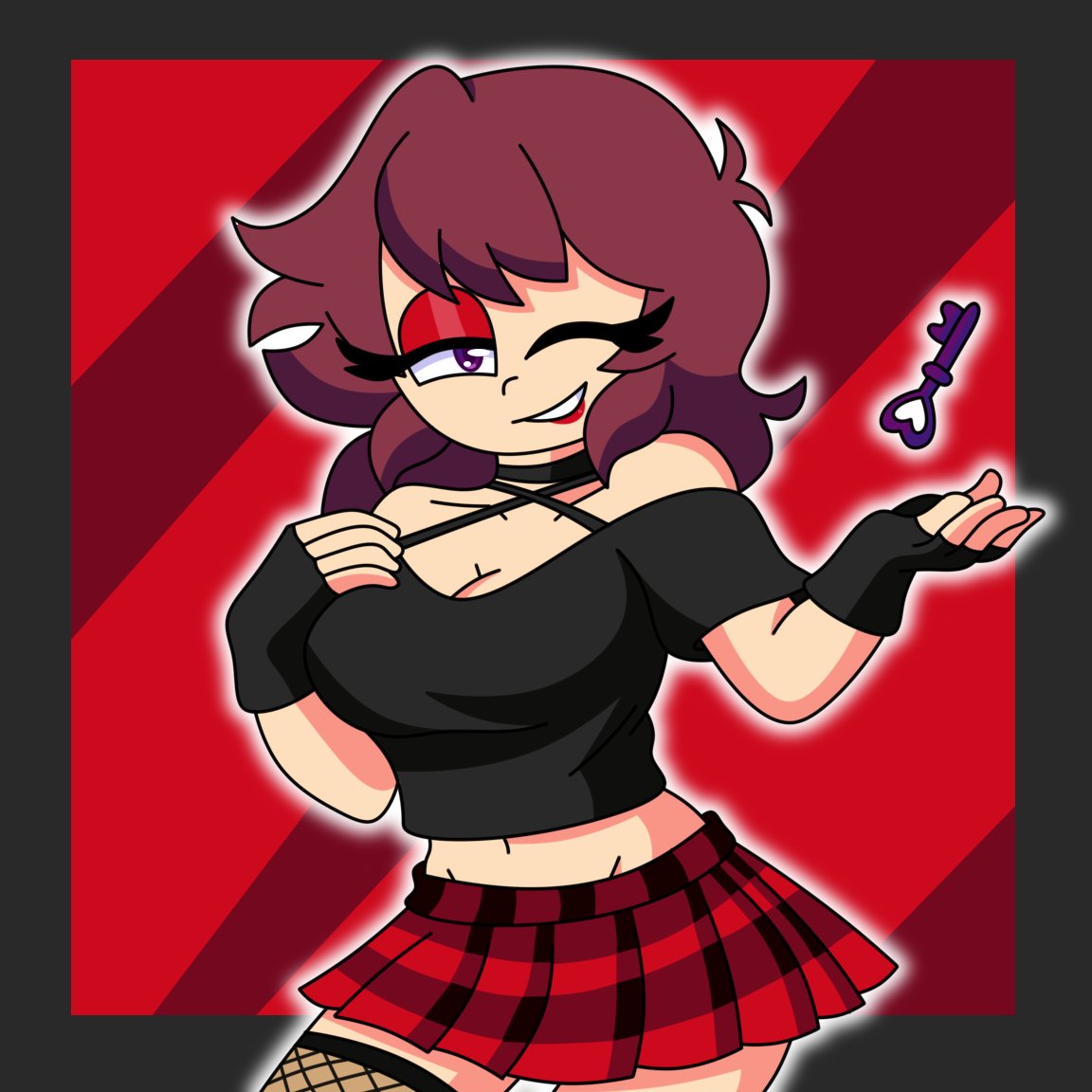 yuverly6's tweet photo. Remake del primer dibujo de Nathy con el rediseño actual 🖤❤️ #oc #art #AnimeArt #digitalart #hxv #remake #remakechallenge https://t.co/Idmv2L7j0t