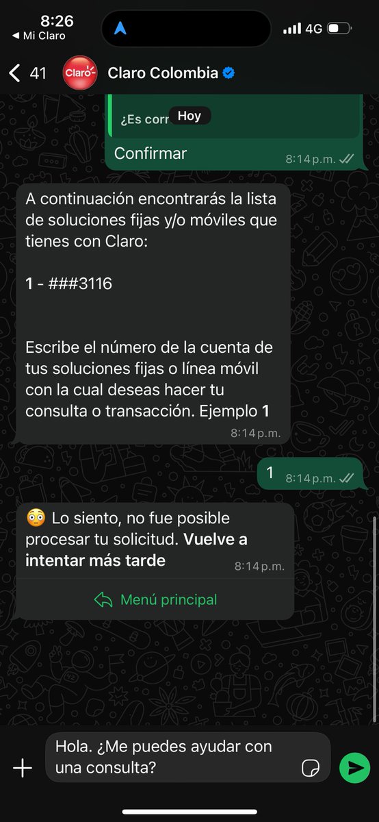 natisabelm's tweet photo. @ClaroTeAyuda por el interno me dejaron esperando! Tengo que montar un trabajo! Estoy sin ningún servicio, no me contestan por DM, por el chat que no se puede procesar, al teléfono no contestan, esas barreras al cliente están permitidas @CRCteresponde? https://t.co/tMoF70T1im