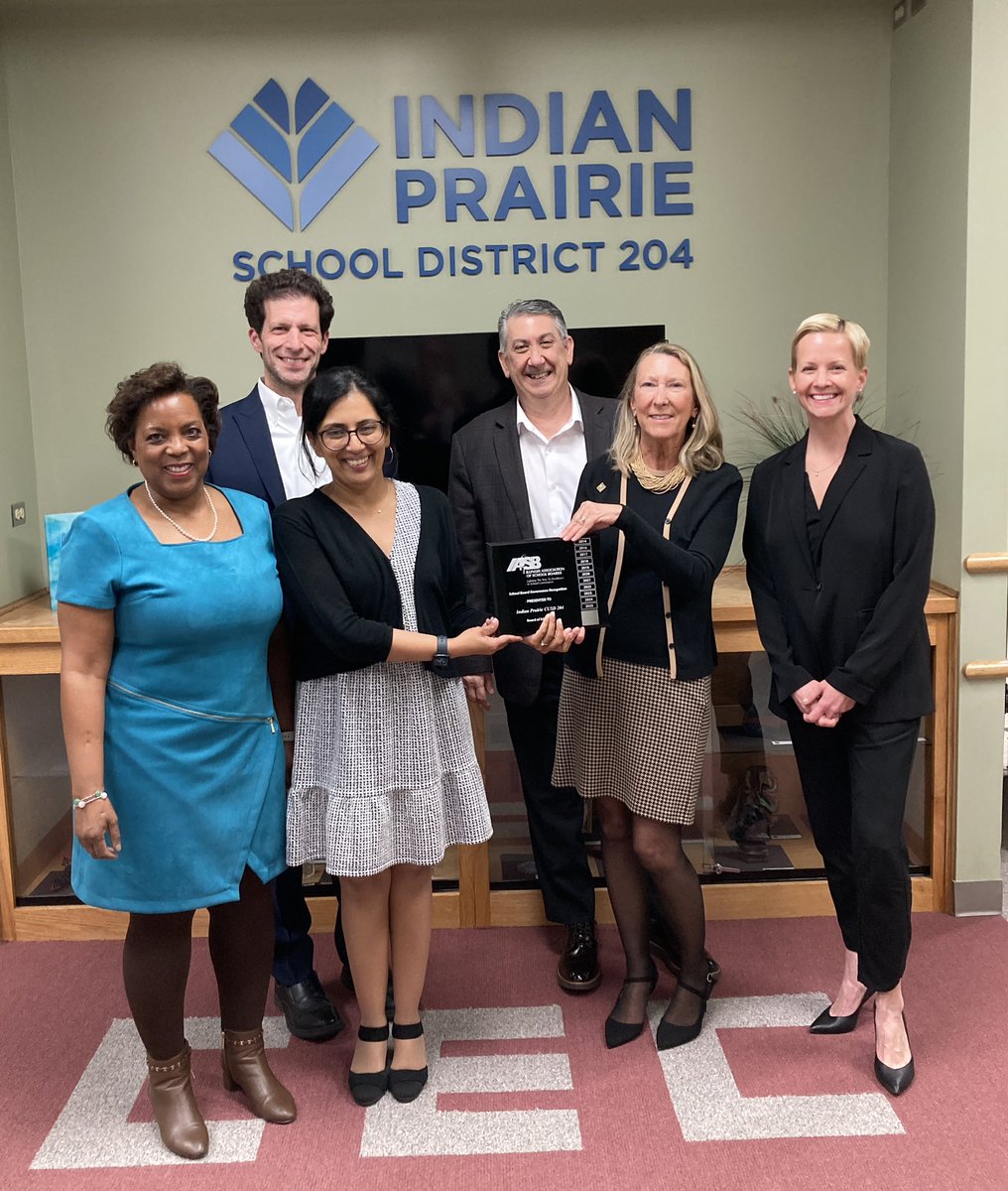 Congratulations to the Indian Prairie Board of Education on receiving School Board Governance Recognition from the Illinois Association of School Boards. The IPSD board is one of eight in DuPage County to receive this prestigious recognition.