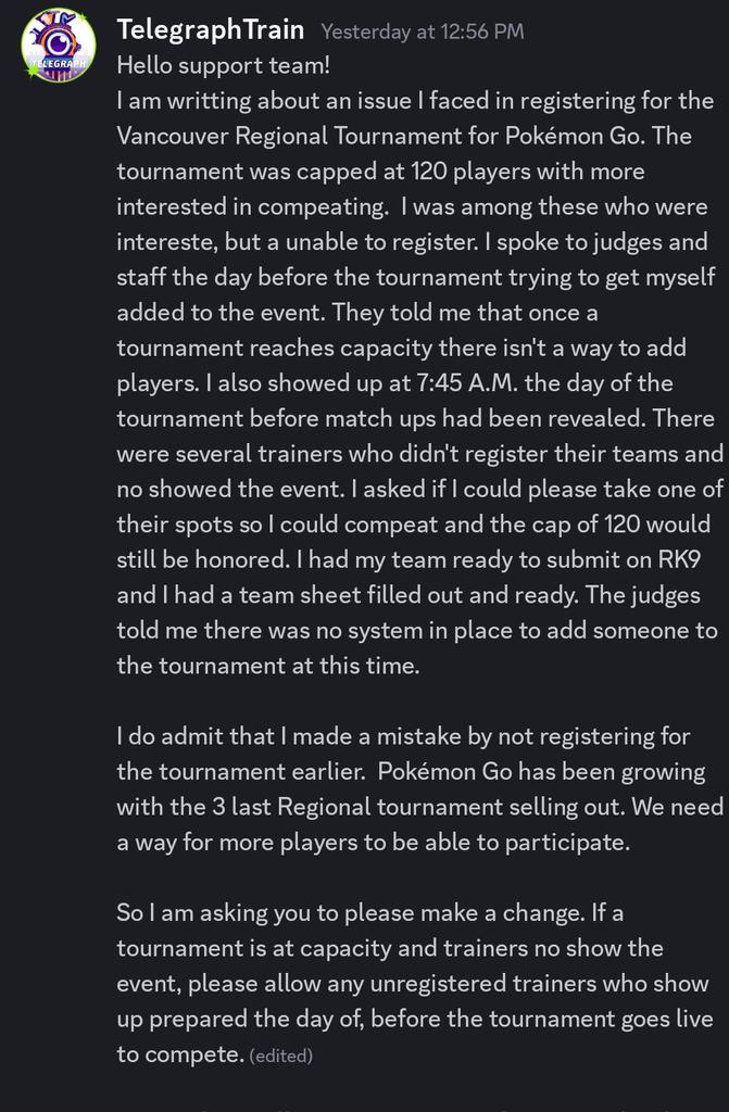 Vancouver was a mix of emotions

I was unfortunately unable to compete this weekend. Registration filled up, and there was nothing staff could do. I filled out a support ticket about the issue (last photo)

Instead, I cheered on my friends and visited Vancouver 🇨🇦