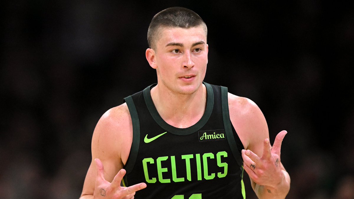 NBA's tweet photo. Tatum.
White.
Pritchard.
Hauser.

For the first time in NBA history, four teammates have each recorded a game of 9+ 3-pointers made in one season 🔥 https://t.co/c26K1YepiS