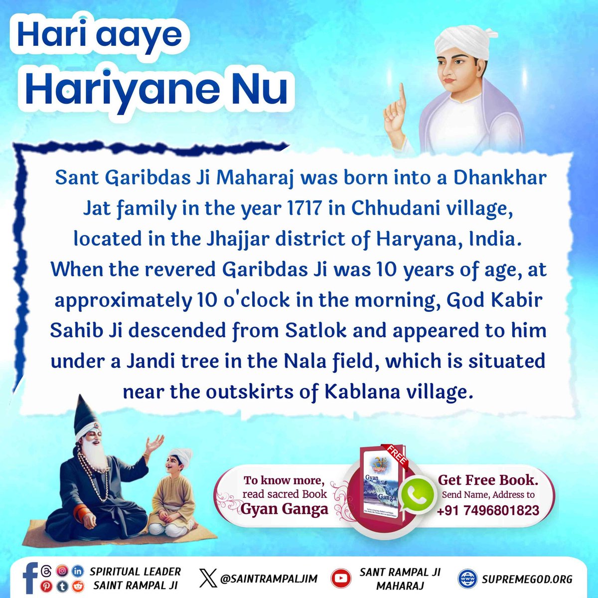 devchoudhary43's tweet image. #आंखों_देख_लिया_भगवान
Hari aaya hariyana nu
Bodh Diwas of Sant GaribdasJi