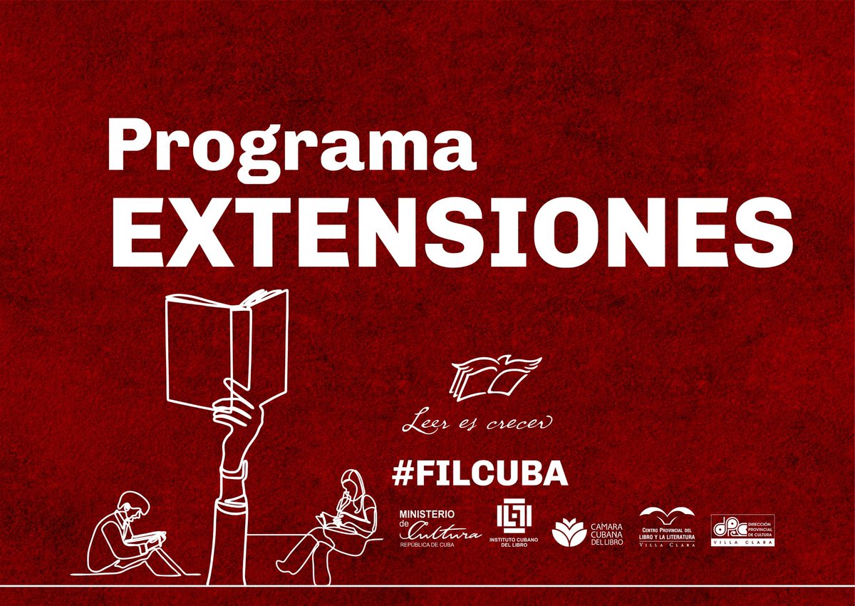ManuelEdua_00's tweet photo. 📚| Mañana comienza el programa de extensiones de la 33 Feria Internacional del libro en Villa Clara.
⚕️| Hasta la @ucmvccu llegarán los jóvenes escritores Miguel Angel Castiñeira y Yasmani González Hernández.
#FILCUBA
#CubaEsCultura https://t.co/lfI3rFmkSv