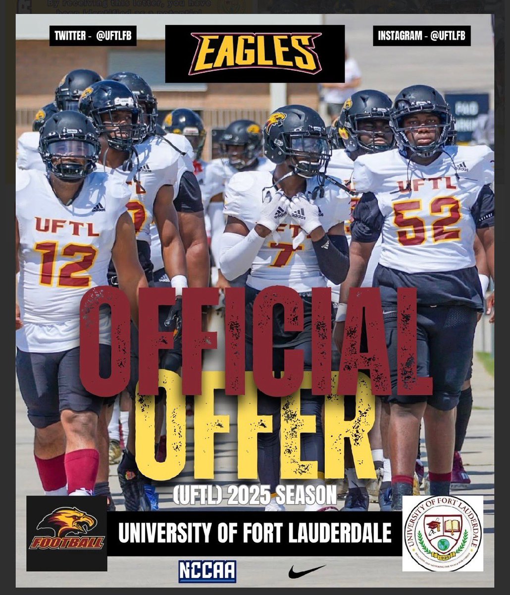 Blessed to receive an offer from the University of Fort Lauderdale!@uftlfootball
