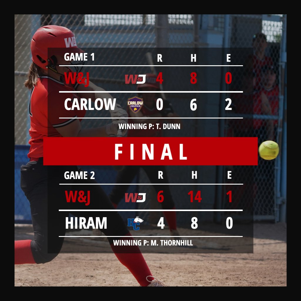 Second Day SWEEP‼️🧹

Mirranda Rinehart paced the Presidents with four hits going 4-for-4 in game two! Kyra Blauth and Aliya Schraeder had three hits each between the two games.

Taylor Dunn pitched her first collegiate shutout in game one with four strikeouts over 7.0 innings of