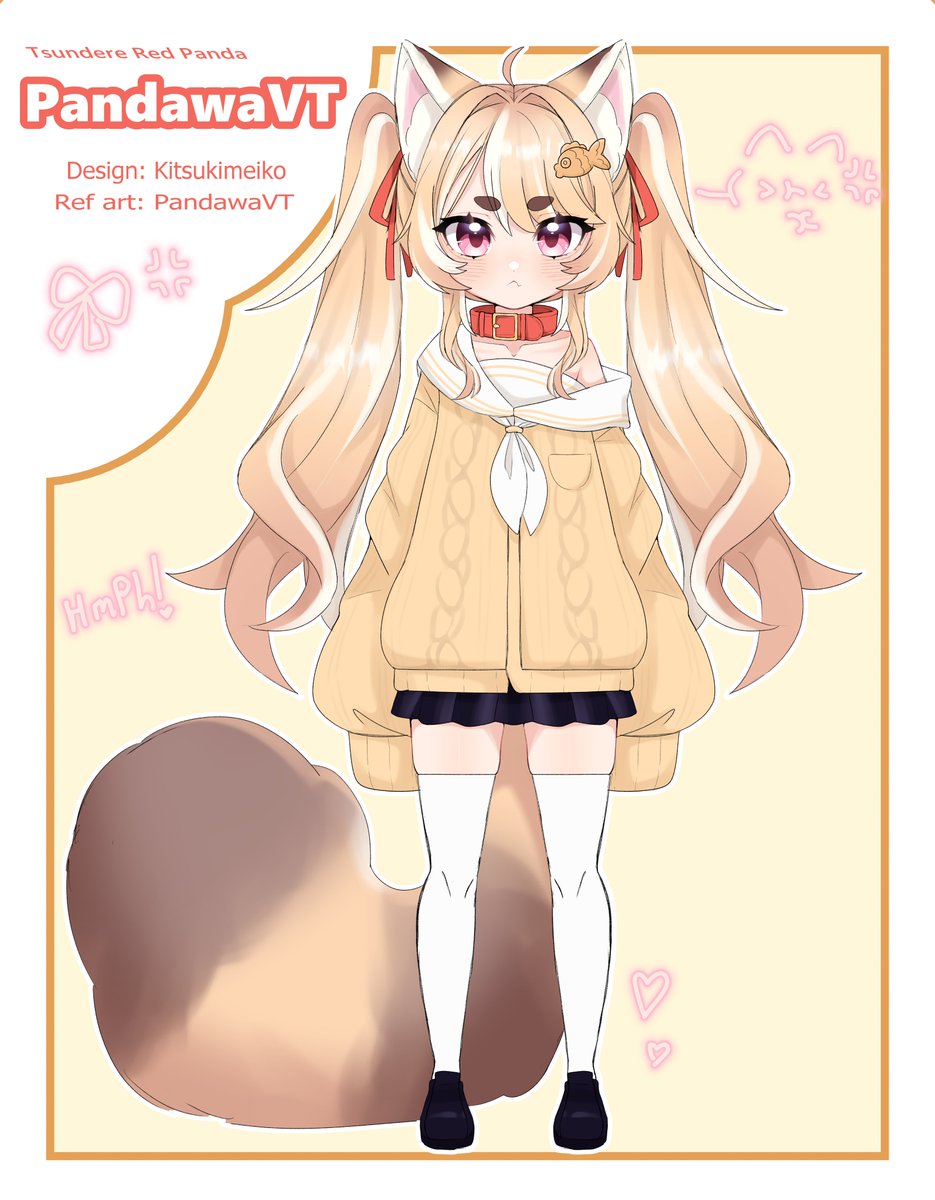 PandawaVT's tweet image. What if you had a cliche tsundere red panda girlfriend? 🌸🐾
#pandawaart