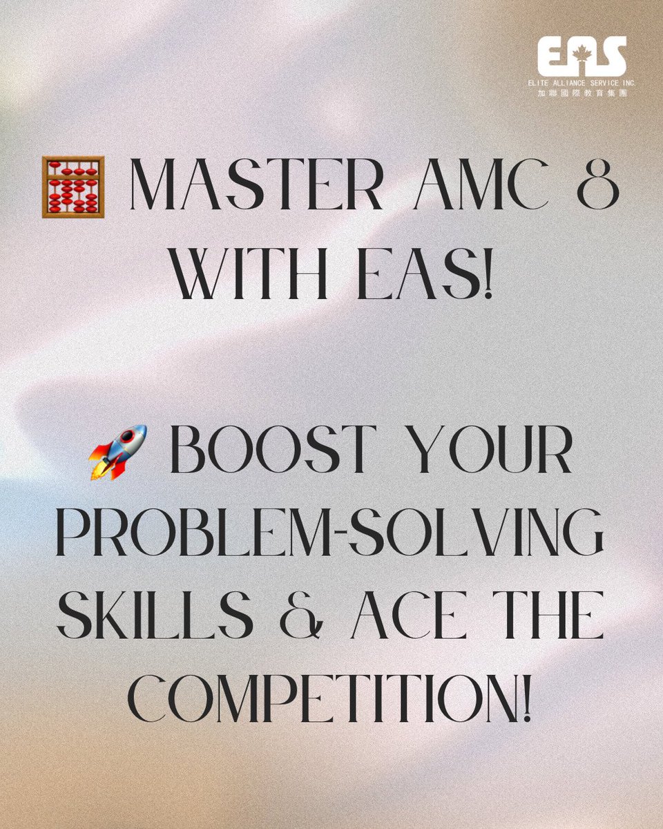 EASGroup's tweet photo. 🚀 Want to ace the AMC 8? The American Mathematics Competitions (AMC) can boost your academic profile and open scholarship opportunities!

📩 Ready to get started? Drop a "🔢" in the comments! #AMC8 #MathGenius #EASCourses https://t.co/rSE0ztZ8CR