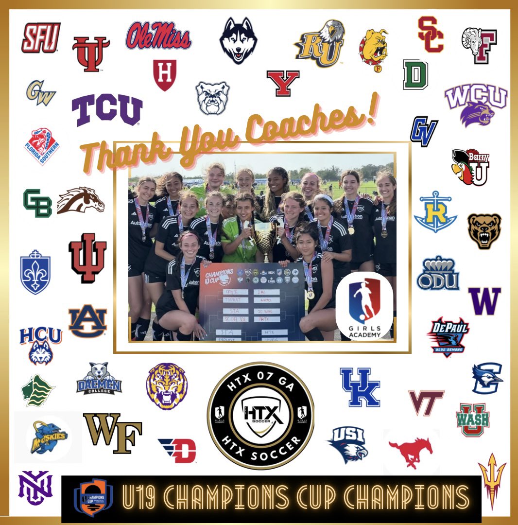 Huge THANKS to all the coaches who attended our games this weekend as we went after the Champions Cup title! It was an amazing experience for many of us to achieve our goals before advancing to the next level! Your ongoing support means a lot to us!  <a href="/ImYouthSoccer/">ECNL/GA/Recruiting/College Soccer</a>