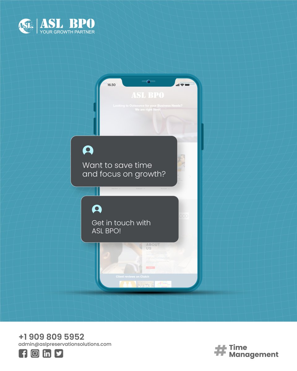 aslbpo's tweet image. Running a business is time-consuming, but growing it doesn’t have to be! Let ASL BPO handle your business operations so you can focus on what truly matters—scaling your business and driving success. Reach out today and unlock your full growth potential!
#ASLBPO #SmartOutsourcing