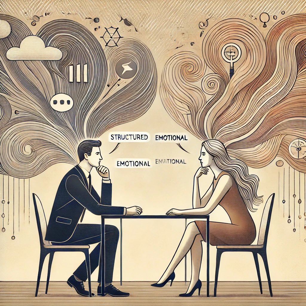 كيف يختلف أسلوب التواصل بين الرجل والمرأة، وما تأثير ذلك على العلاقات؟ 🗣️👥

تشير الدراسات إلى أن الرجل والمرأة يستخدمان أنماط تواصل مختلفة بسبب العوامل البيولوجية والاجتماعية، مما قد يؤدي أحيانًا إلى سوء فهم بينهما.

🔹 الرجال يميلون إلى التواصل المباشر والموجه نحو الحلول – فهم