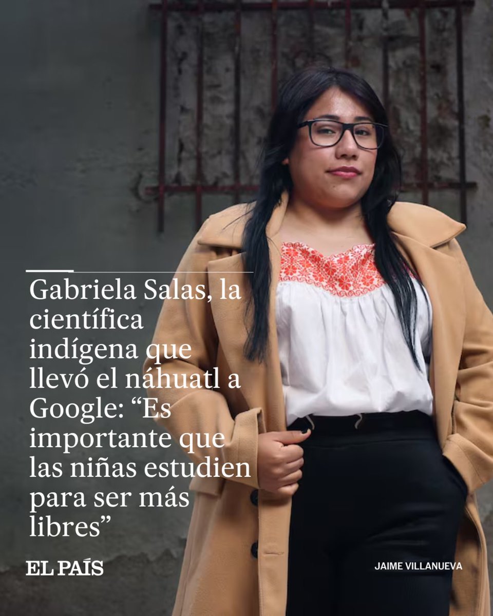 EL PAÍS México (@elpaismexico) on Twitter photo ¡Orgullo mexicano! 🇲🇽👏 Gabriela Salas, de 28 años, ha sido reconocida por incorporar el idioma hablado por 1,6 millones de personas al traductor de Google
✒️ <a href="/Muna_bargan/">Almudena Barragán</a>
🔗 tinyurl.com/26ajstam ¡Orgullo mexicano! 🇲🇽👏 Gabriela Salas, de 28 años, ha sido reconocida por incorporar el idioma hablado por 1,6 millones de personas al traductor de Google
✒️ <a href="/Muna_bargan/">Almudena Barragán</a>
🔗 tinyurl.com/26ajstam