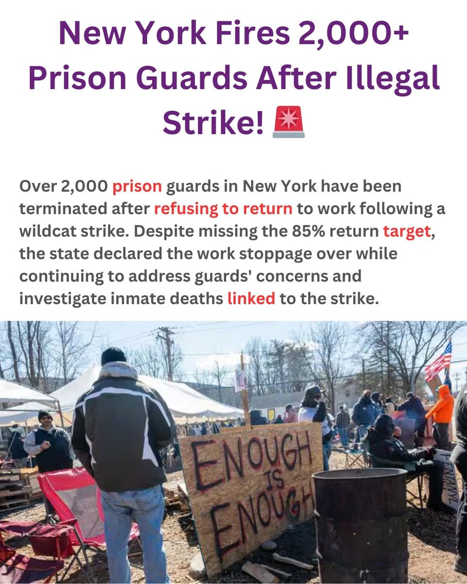 rareinfinitive's tweet photo. What’s your take on this mass firing? 🤔
#NewYork #PrisonStrike #MassFiring #BreakingNews #JusticeSystem #ViralNews #rareinfinitive #illegal https://t.co/XJk8nEbKHV