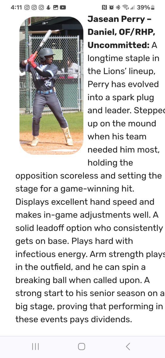 Thank you! <a href="/diamondprospect/">Diamond Prospects</a> 
<a href="/dwdbaseball/">D.W. Daniel High School Baseball</a> <a href="/PayneDWDaniel/">Jarrod Payne</a>